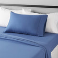 Amazon Basics Lightweight Super Soft Easy Care Wrinkle Free Microfiber 3 Piece Bed Sheet Set with 14-Inch Deep Pockets, Twin, Dutch Blue, Solid, Kids, Men & Women Bedding