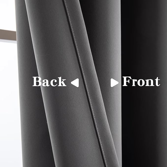 Blackout Curtains 96 Inches Long 2 Panels Set, Light Grey Curtains Thermal Insulated Room Darkening Drapes for Bedroom, Rod Pocket Light Blocking Drapes Living Room(52W × 96L, Light Grey)