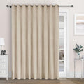 Macochico Extra Wide 100% Blackout Chenille Curtains 100" Wx96 L Thermal Drapes for Sliding Door Living Room Bedroom Auditorium Hotel Taupe Curtains Grommet Top with Tieback Classic 1 Panel