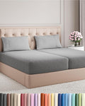 Split King Size 5 Piece Sheet Set - Comfy Breathable & Cooling Bed Sheets Set - Hotel Luxury Bedding for Women, Men, Kids, Teens, Boys & Girls - Deep Pockets & Wrinkle Free - Grey (Heathered Sheets)