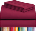 LuxClub 3 PC Twin XL Sheet Set, Deep Pockets Wrinkle Free Cooling Bed Sheets Hotel Bedding for Women, Men, Kids & Teens, Includes 1 Fitted Sheet, 1 Flat Sheet and 1 Pillowcase-Silky Soft Burgundy