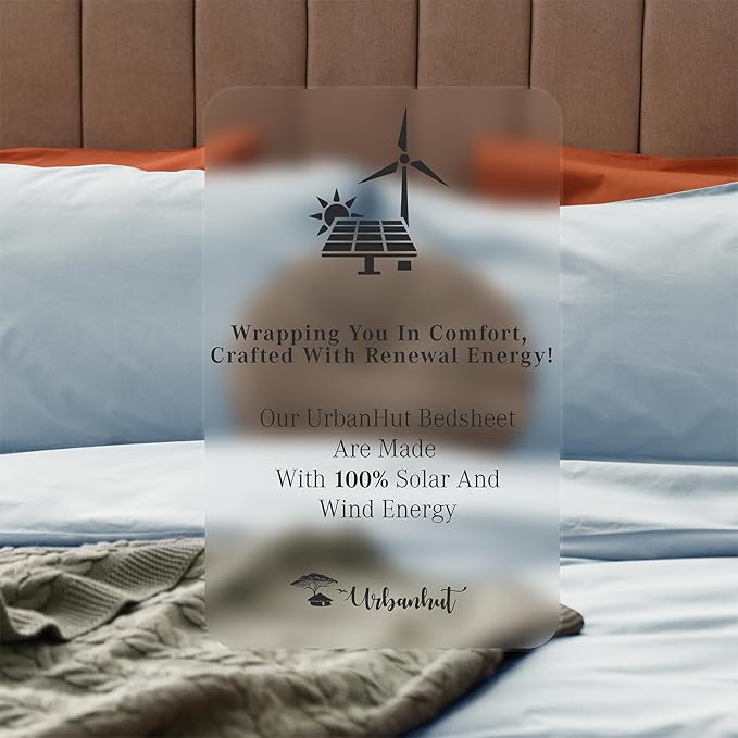 URBANHUT 800 Thread Count 100% Cotton Damask Twin Size Sheets, 4 Piece Striped Twin Size Bedsheets, Luxury Hotel Sheets Sateen Weave - Better Than Egyptian, 14" Elasticized Deep Pocket- Light Blue
