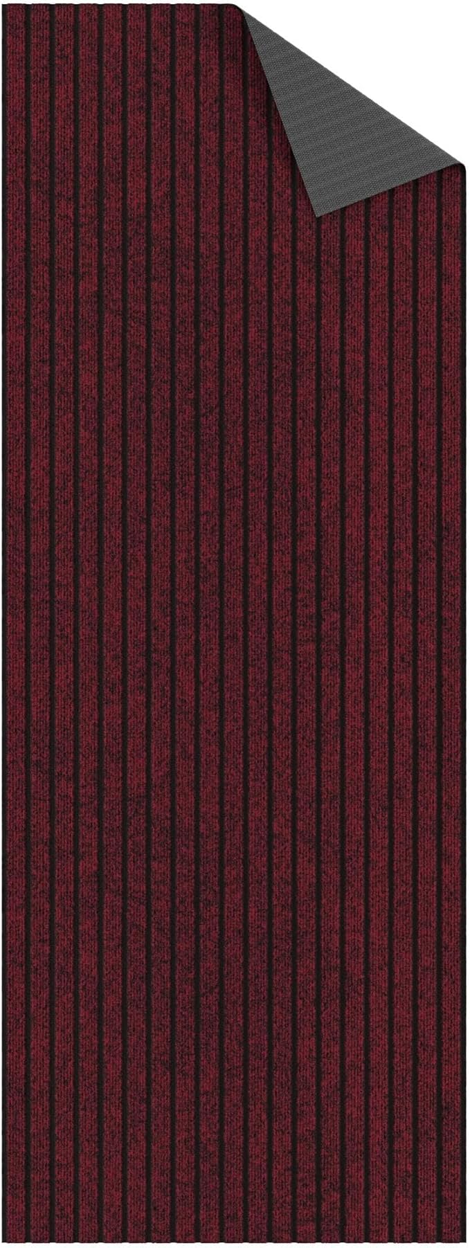 Ottomanson 2' x 9' Hallway Runner with Scraper Pile - Extra Durable Non-Slip Rug Mat for Indoor & Outdoor Use - Ideal for Kitchen, Entryway, Patio & Garage - High-Traffic Carpet, Red