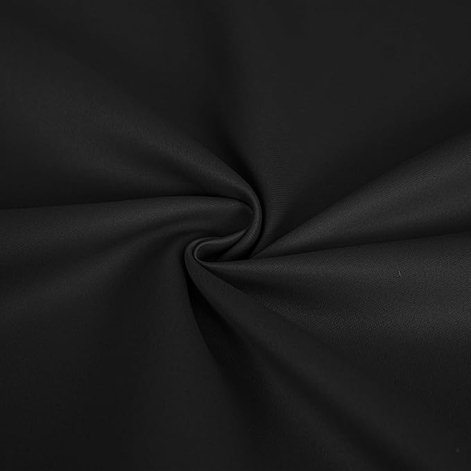 Blackout Curtains 90 Inch Length 2 Panels Set, Black Out Curtains for Bedroom 90 Inch Long, Rod Pocket Energy Saving Room Darkening Drapes for Living Room Window Dark Grey(W52 x L90)