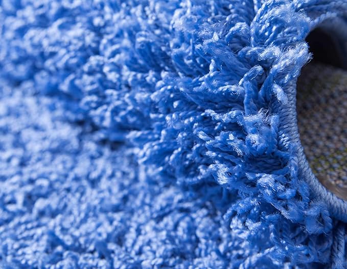 Unique Loom Solid Shag Collection Area Rug (10' x 13' 1" Rectangle, Periwinkle Blue)