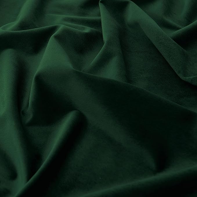 RYB Home Green Living Room Curtains, Vintage Velvet Drape Soft Durable Texture Room Darkening Privacy Window Treatment Decorative Backdrop Thermal Curtain for Bedroom, W52 x L90 inch, 2 Panel