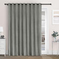 Macochico 120" Wx84 L 100% Blackout Chenille Curtains for Sliding Door Living Room Bedroom, Luxury Drapery for Hotel Home Theater, Rock Grey Thermal Window Treatments with Tieback, Grommet, 1 Panel