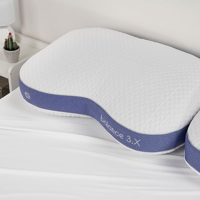 Bedgear Balance 3.X Cuddle Curve Performance Pillow – Extra Large Moisture Wicking Pillow for Sleeping, Lounging, Watching TV – Washable and Removable Cover – Pillowcase Included
