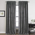 StangH Velvet Curtains 120 inches Long - Extra Long Rod Pocket Blackout Curtains for Living Room, Room Darkening Thermal Insulated Backdrops for Hall/Bedroom, Grey, W52 x L120, 2 Panels