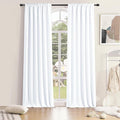 Light Filter Low Shading Effect Curtains Set for Windows,96 Inch Length Room Darkenging Energy Efficient Privacy Assured Window Treatment Curtains(Pure White,Pack of 2,52 inches W x 96 inches L)
