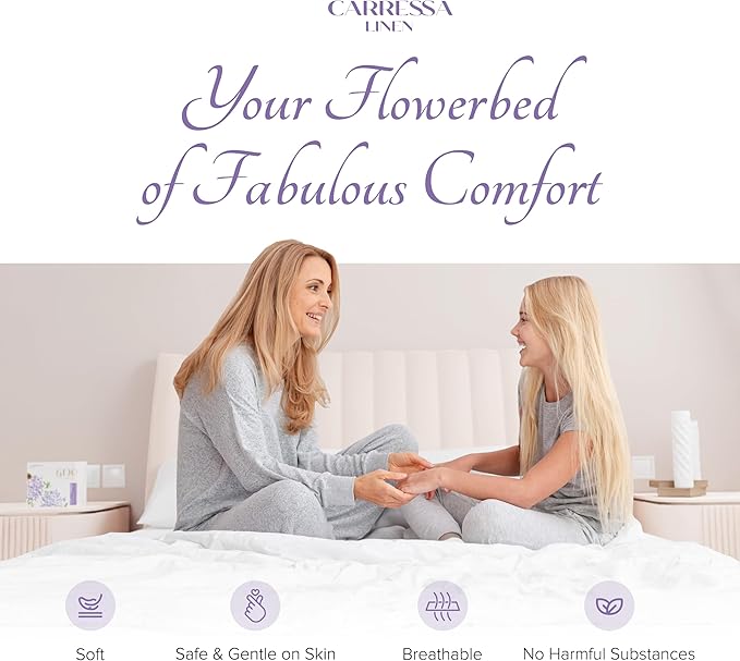 Carressa Linen Striped Egyptian Cotton Sheets Twin XL Size - 600 Thread Count 3 PC Damask Twin XL Sheets Deep Pockets, Sateen Weave College Dorm Bedding, Fits Mattress Upto 18"- Light Blue Stripe