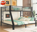 Higher Quality & Stronger Heavy Duty Metal Bunk Bed Frame Queen Over King Size for Adults Teens, Thickened More Stable Steel Bunkbed (Queen Over King)