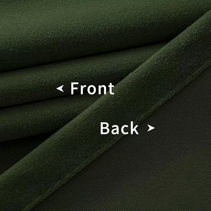 Joydeco Dark Olive Velvet Curtains 108 inch Length 2 Panels, Luxury Blackout Rod Pocket Thermal Insulated Window Curtains, Super Soft Room Darkening Drapes for Living Room Bedroom,W52 x L108 inches