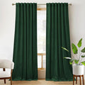 RYB HOME Living Room Curtains, Vintage Velvet Drapes Soft Durable Texture Room Darkening Window Treatment Decorative Backdrop Thermal Curtains for Bedrooom, Hunter Green, W52 x L108 inch, 2 Panel