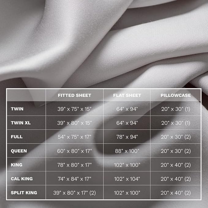 LUXOME Luxury Sheet Set | 100% Rayon (Viscose) from Bamboo | California King - Stone | Deep Pockets | 4-Piece Set (Fitted, Flat, 2 Pillowcases)