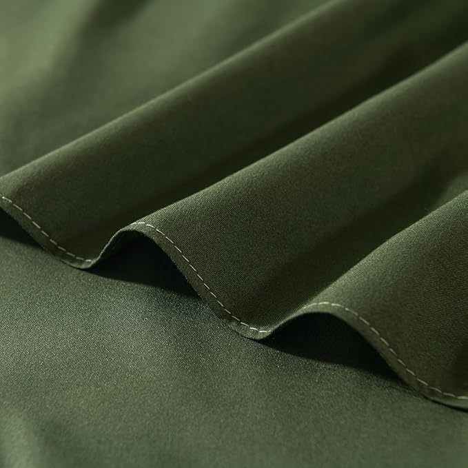 TSUTOMI Green Bed Skirt King Size Ruffled Bed Skirt with Split Corners, King Bed Skirt 14 Inch Drop, King Size Bed Skirt Green for Ruffled Bed Skirt with Split Corners, Bed Skirt King Size