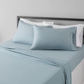 Amazon Basics Lightweight Super Soft, Wrinkle-Free Easy Care Microfiber 4 Piece Bed Sheet Set with 14-Inch Deep Pockets, Full, Spa Blue, Solid