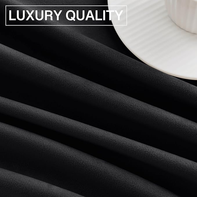 StangH Black Velvet Doorway Curtains 84 inches Long Blackout Thermal Insulated Thick Window Drapes for Home Theater Studio Room/Living Room/Kitchen, W42 x L84, 2 Panels