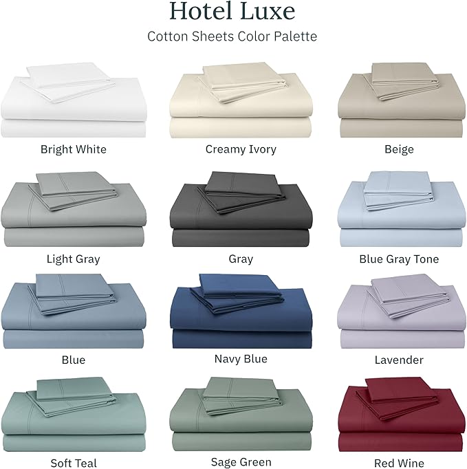 California Design Den Luxury Split King Sheets Sets for Adjustable Bed, Soft 800 Thread Count Sateen, 100% Cotton Set, Includes Twin XL Fitted Sheets - Ivory (Cream Tone)