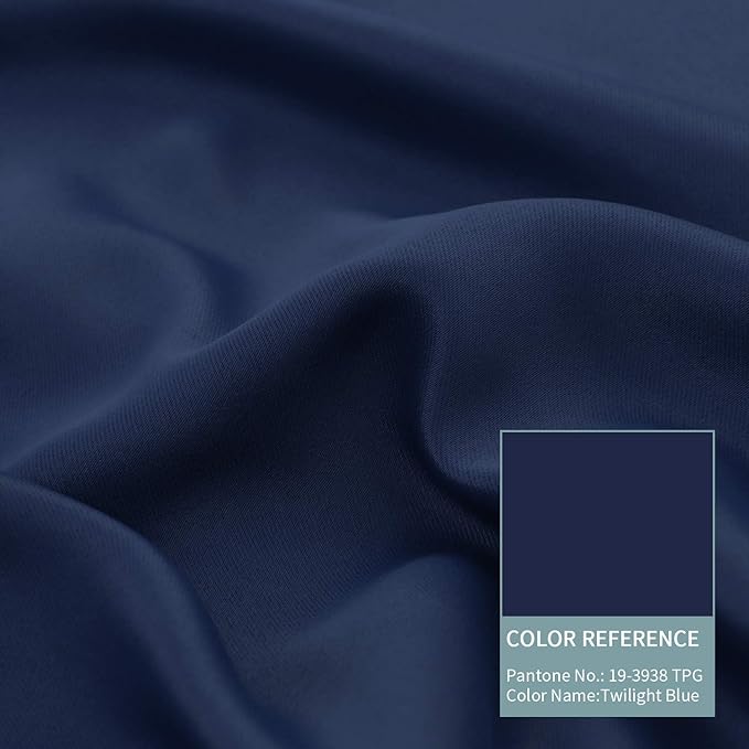 BGment Thermal Insulated 100% Blackout Curtains for Bedroom with Black Liner, Double Layer Full Room Darkening Noise Reducing Grommet Curtain (52 x 72 Inch, Navy Blue, 2 Panels)