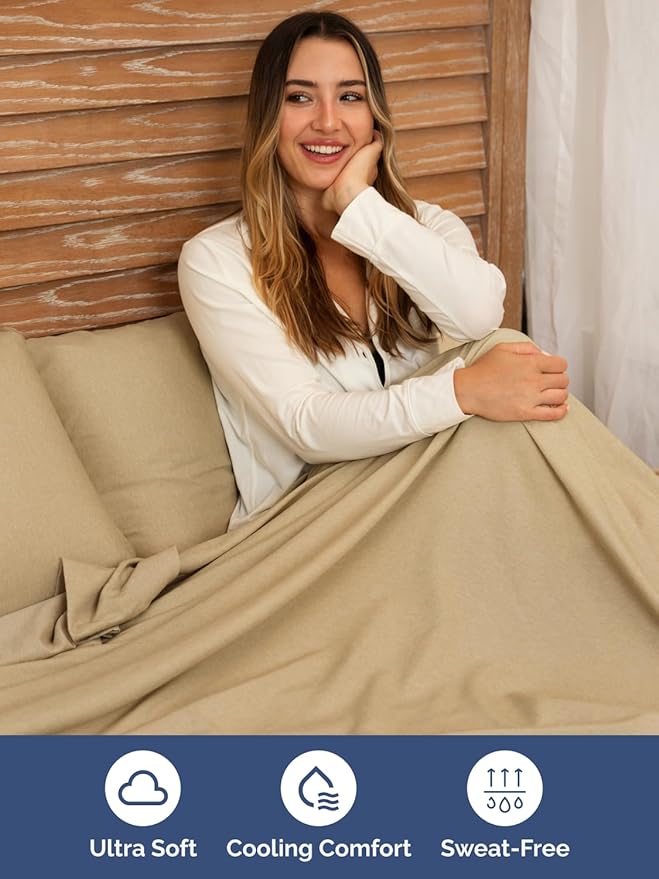 Extra Deep Twin Sheet Set - 4 Piece Breathable and Cooling Sheets - Hotel Luxury Bed Sheets Set - Easy Fit - Soft, Wrinkle Free and Comfy Sheets Set - Heathered Tan Sheet Set with Extra Deep Pockets