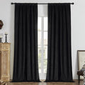 Joydeco Black 100% Blackout Curtains 84 Inch 2 Panels, Luxury Thermal Insulated Black Velvet Curtains for Bedroom Living Room, Soundproof Blackout Window Drapes, Rod Pocket & Back Tab (62W x 84L)