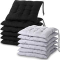 Geetery 12 Pcs Floor Pillows for Classroom Bulk Square Seating Cushions for Floor Chair School Kindergarten Reading Corner, 15.7'' Large Thick Meditation Cushions Yoga Nursery Daycare (Black Grey)