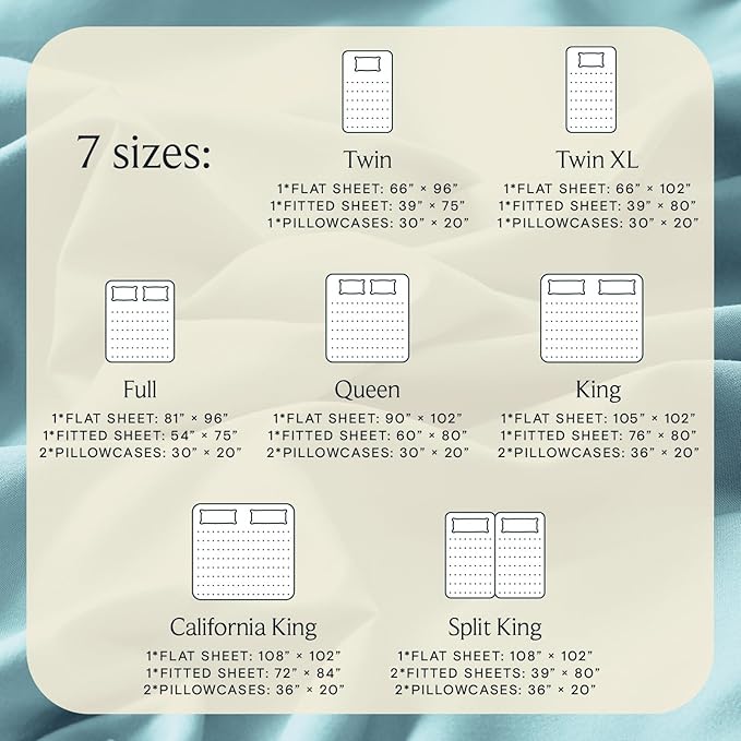 LuxClub 4 PC Full Sheet Set, Deep Pockets Wrinkle Free Cooling Bed Sheets Hotel Bedding for Women, Men, Kids & Teens, Includes 1 Fitted Sheet, 1 Flat Sheet and 2 Pillowcases-Aqua