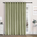 Macochico 120" Wx84 L 100% Blackout Chenille Curtains for Sliding Door Living Room Bedroom, Luxury Drapery for Hotel Home Theater, Green Tint Thermal Window Treatments with Tieback, Grommet, 1 Panel