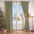 Lazzzy Velvet Blackout Curtains Thermal Insulated Room Window Drapes Super Soft Luxury Curtains for Living Room Bedroom Rod Pocket 2 Panels, Olive Sage, 62" W x 108" L