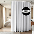 Room Divider Ceiling Mounted Curtains Track Sets Extra Wide Blackout Curtain Flexible Tracks for Bedroom Privacy Partition Separator, 1 Panel White Drape and White Rail, W15 x H7ft