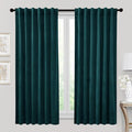 RYB HOME Velvet Curtains 72 inches Length, Back Tab & Rod Pocket Soft Fabric Curtains & Drapes for Bedroom Bathroom Cafe, Peacock Blue, W 42 x L 72, 2 Panels Set