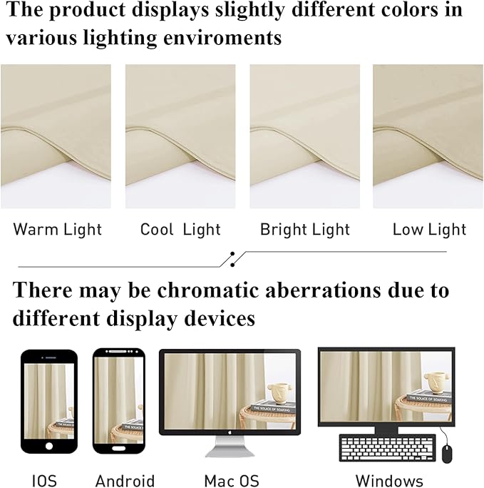 StangH Beige Velvet Curtains 94 inches Long Super Soft Luxury Home Decor Thermal Insulated Light Dimming Drapes for Living Room Sliding Door/Bedroom, W52 x L94, 2 Panels