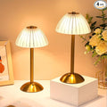 Liliful 4 Pcs Cordless Table Lamp Rechargeable Touch LED Small Gold Portable Battery Operated USB-c Desk Lamp 3 Color Dimmable for Bedroom Living Room Dining (Gold,Mushroom Style)