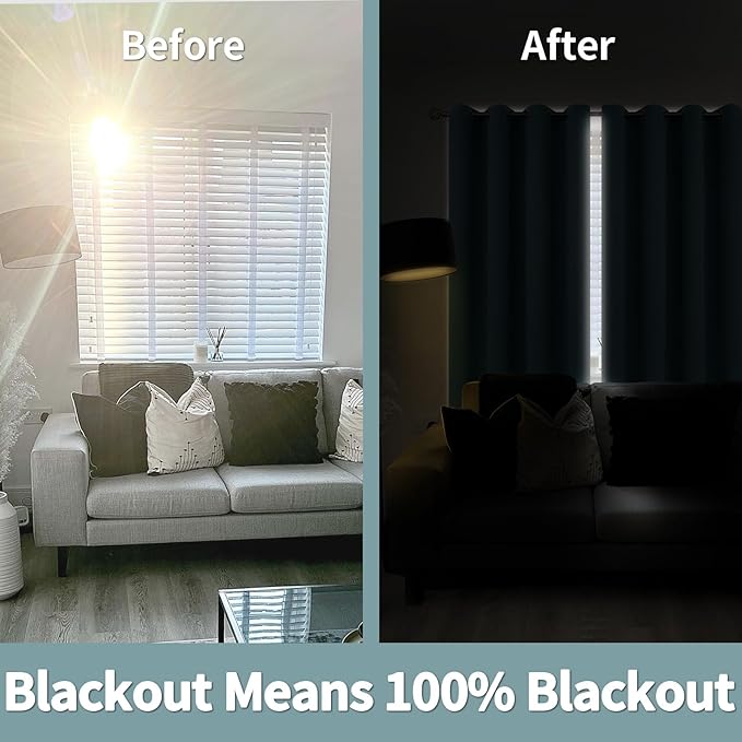 BGment Short 100% Blackout Curtains for Bedroom, Thermal Insulated Lined Energy Efficiency Noise Reducing Grommet Curtains 45 Inch Length for Small Window 2 Panels Each 42 Inch Wide, Frosty Green