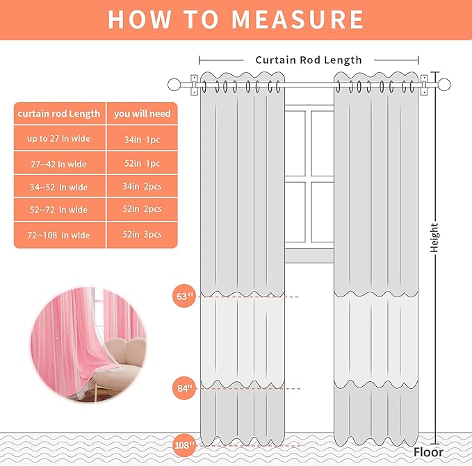 XiDi Pink Curtains for Girls Room, Kids Bedroom Blackout Curtains, Hot Pink Room Darkening Decor, 1 Panel