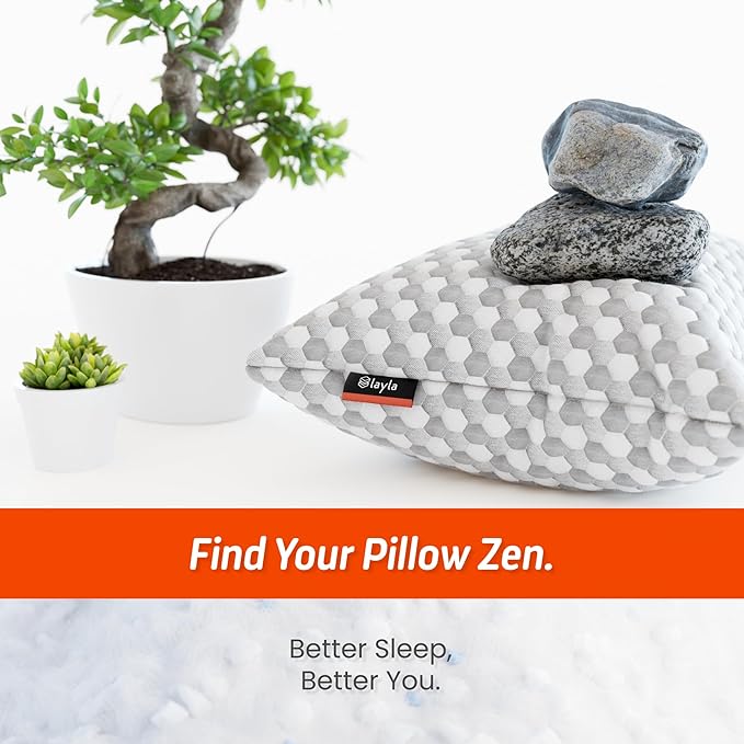 Layla Sleep Adjustable Fill Kapok Pillow, 2pack of The Luxurious Cooling Pillow, Queen, Supportive for Head and Neck, Fully Adjustable, Natural Material That is Light and Airy.