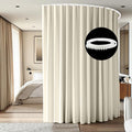 Room Divider Ceiling Mounted Curtains Track Sets Extra Wide Blackout Curtain Flexible Tracks for Bedroom Privacy Partition Separator, 1 Panel Beige Drape and White Rail, W12.5 x H9ft