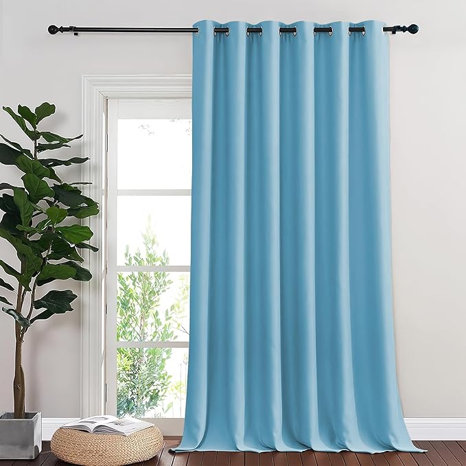 NICETOWN Blackout Curtains & Drapes - Privacy Thermal Efficiency Backdrop Curtains for Bedroom Room Divider Living Room Patio Sliding Glass Door, Wide 80 x Long 144 inch, Teal Blue, 1 Panel