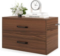 Giantex Stackable 2-Drawer Dressers for Bedroom - Short Dresser Two Drawer Storage Cabinet w/Handles & Anti-Topping Device, Small Dresser Chest of 2 Drawers for Closet Bedroom (1, Walnut)