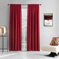 DONREN Backdrop 5FT x 9FT Curtains Panels - Energy Saving Thermal Insulated Solid Rod Pocket Blackout Draperies for Patio (1 Pair, 60 inches by 108 Inch Length,Red)