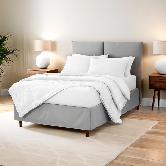 Bare Home Kids Twin Bed Skirt - 15-Inch Tailored Drop Easy Fit - Bed Skirt for Beds - Center & Corner Pleats (Twin, Cream)
