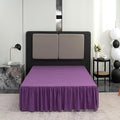 Bed Skirt Full Size Ruffled Bed Skirt with Split Corners, 16 Inch Drop Dust Ruffle Bed Skirts with Platform, Grape