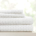Linen Market Patterned Microfiber Queen Sheet Set 4 Piece – Oeko-TEX Certified Ultra Soft & Wrinkle-Free - 16" Deep Pocket Sheets - Easy Care Queen Size - Beaded Arrows Light Gray