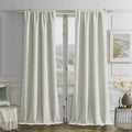 Joydeco Vanilla Grey Velvet Curtains 96 Inches 2 Panels, Luxury Thermal Insulated Soft Curtains for Bedroom & Living Room, Room Darkening Velvet Drapes, Rod Pocket (52W x 96L)