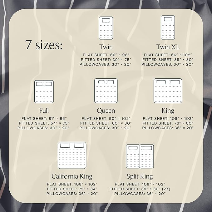 LuxClub 3 PC Twin Sheet Set, Deep Pockets Wrinkle Free Cooling Bed Sheets Hotel Bedding for Women, Men, Kids & Teens, Includes 1 Fitted Sheet, 1 Flat Sheet and 1 Pillowcase-Striped - Light Grey