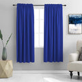 DONREN 2 Panels Royal Blue Blackout Curtain Panels for Bedroom - Thermal Insulated Solid Rod Pocket Curtains (42 x 72 Inches)