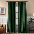 Pinch Pleated 100% Blackout Curtains for Bedroom, Olive Green Velvet Curtains for Living Room, Black Out Curtain 86 inch Long Room Darkening, Blackout Pinch Pleat Drapes with Hooks 2 Panels