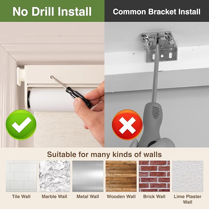 HESTIA No Drill Cordless Blackout Roller Shades Screwless Waterproof Shower Window Blinds, Auto-Retraction Easy Install Blind for Bedroom/Living Room/Kitchen, Cream Linen, 51.5" W x 72" H