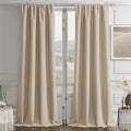 Joydeco Latte Coffee Velvet Curtains 108 Inches 2 Panels,Luxury Thermal Insulated Soft Curtains for Bedroom & Living Room, Room Darkening Velvet Drapes, Rod Pocket (52W x 108L)